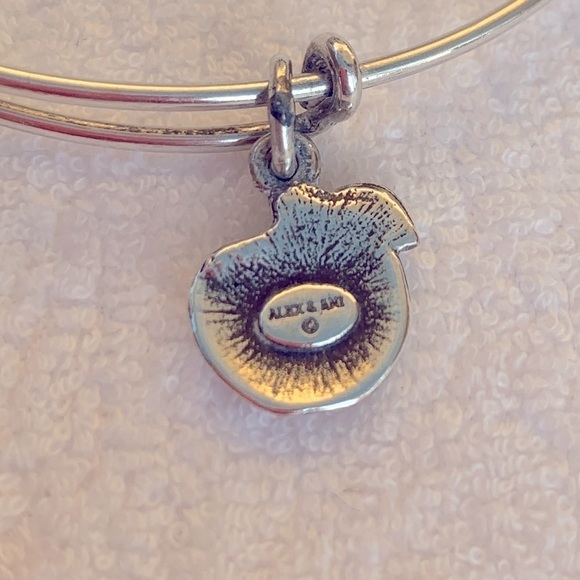 Alex and Ani Apple Charm Bracelet Silver Finish Expandable 2”- 3.5” - Picture 4 of 4